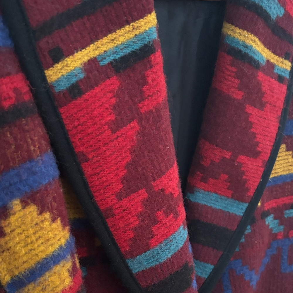 Ashely Scott Multicolored wool Jacket. Tribal, southwestern, Aztec pattern - Picture 5 of 10